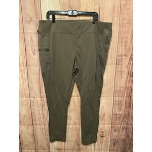 Women’s High-Waist Olive Green Active Cargo Leggings